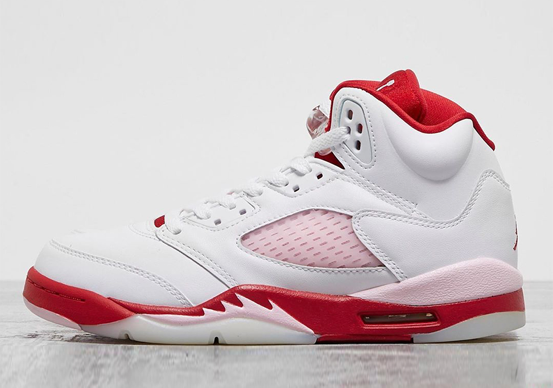 Air Jordan 5 GS White Pink Red Shoes